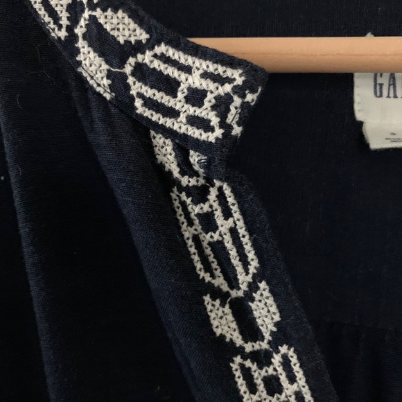 Gap navy blue tunic embroidery drawstring dress - Picture 3 of 6